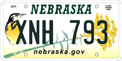 NE license plate XNH793