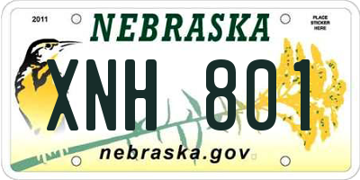 NE license plate XNH801