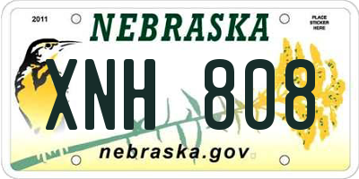NE license plate XNH808