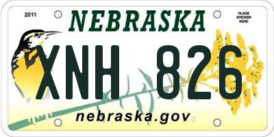 NE license plate XNH826