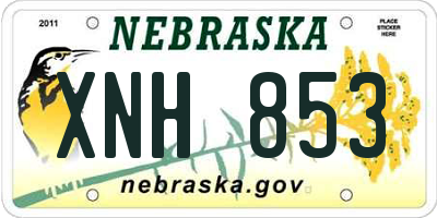 NE license plate XNH853