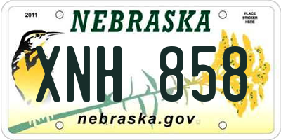 NE license plate XNH858