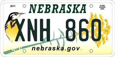 NE license plate XNH860