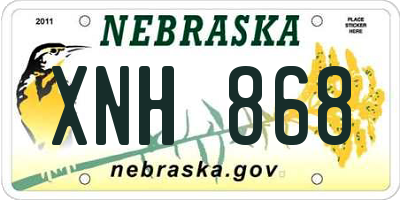 NE license plate XNH868
