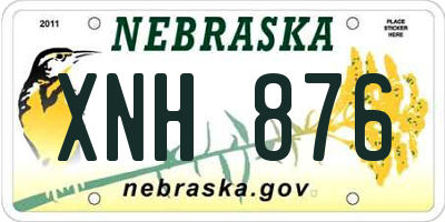 NE license plate XNH876