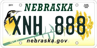 NE license plate XNH888