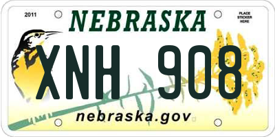 NE license plate XNH908