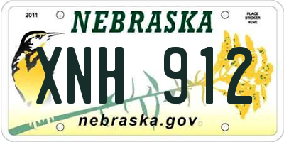 NE license plate XNH912
