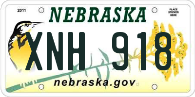 NE license plate XNH918