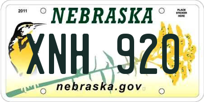NE license plate XNH920