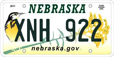 NE license plate XNH922