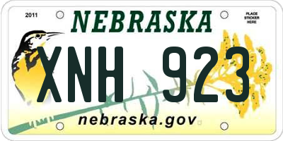 NE license plate XNH923