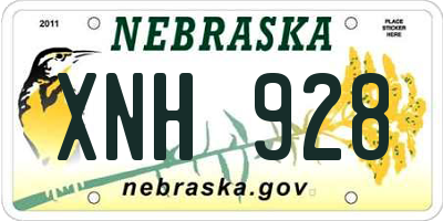 NE license plate XNH928
