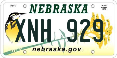 NE license plate XNH929