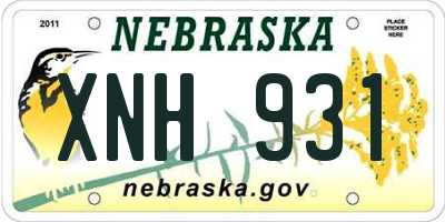NE license plate XNH931