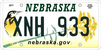 NE license plate XNH933
