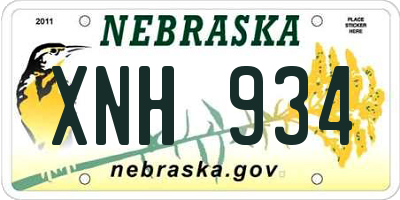 NE license plate XNH934