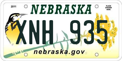 NE license plate XNH935