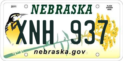NE license plate XNH937