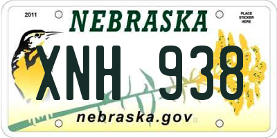 NE license plate XNH938