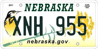 NE license plate XNH955