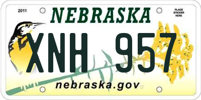 NE license plate XNH957