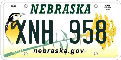 NE license plate XNH958