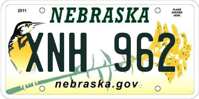 NE license plate XNH962