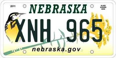 NE license plate XNH965
