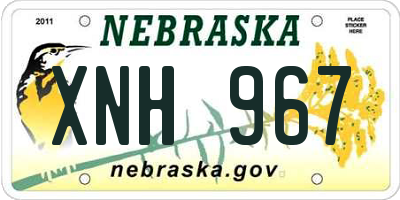 NE license plate XNH967