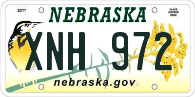 NE license plate XNH972