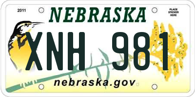 NE license plate XNH981