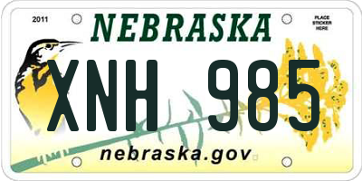 NE license plate XNH985