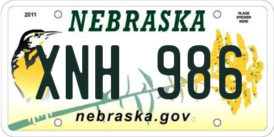 NE license plate XNH986