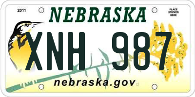 NE license plate XNH987