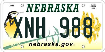 NE license plate XNH988