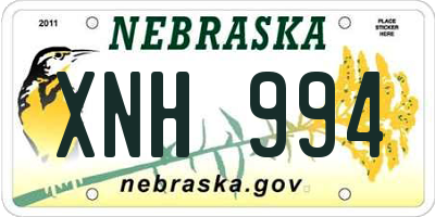 NE license plate XNH994