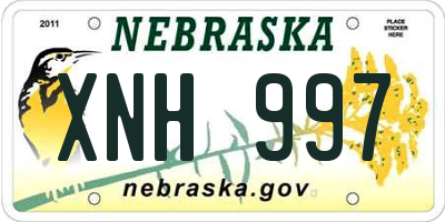 NE license plate XNH997