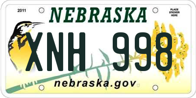 NE license plate XNH998