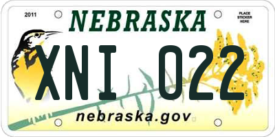 NE license plate XNI022