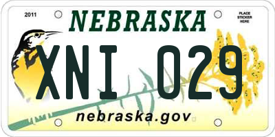 NE license plate XNI029