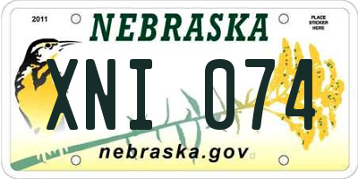 NE license plate XNI074