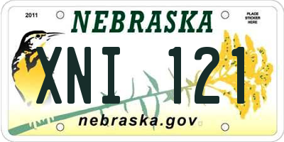 NE license plate XNI121