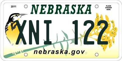NE license plate XNI122