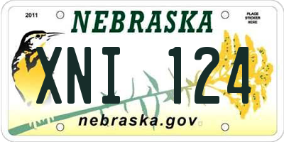 NE license plate XNI124
