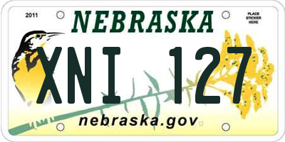 NE license plate XNI127