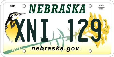 NE license plate XNI129