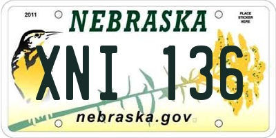 NE license plate XNI136