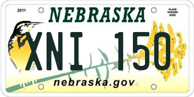 NE license plate XNI150