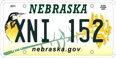 NE license plate XNI152